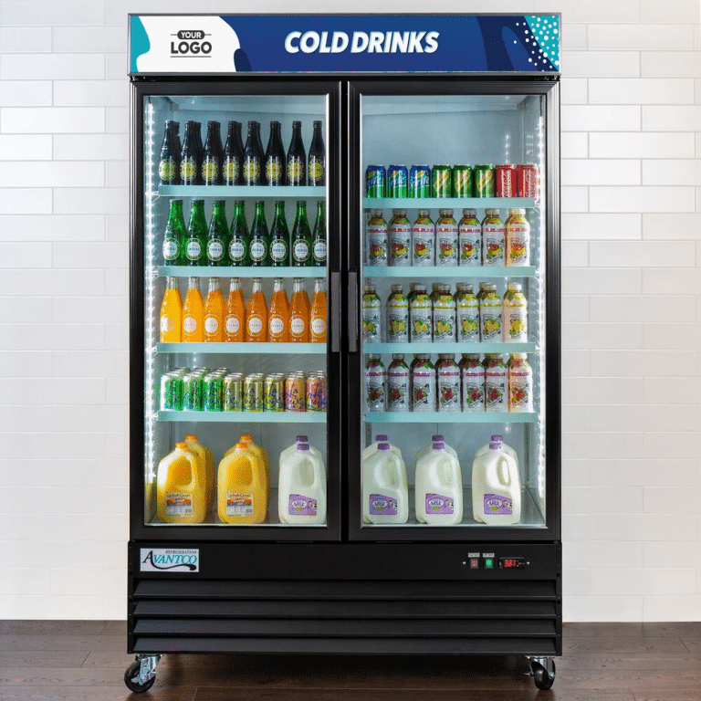 Refrigerador expositor personalizable con puerta de vidrio batiente de ...